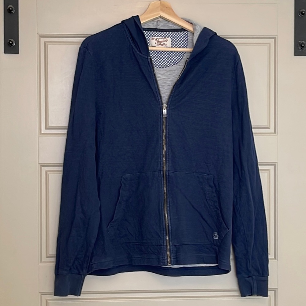 COPY - Original penguin cotton navy blue zip up hoodie